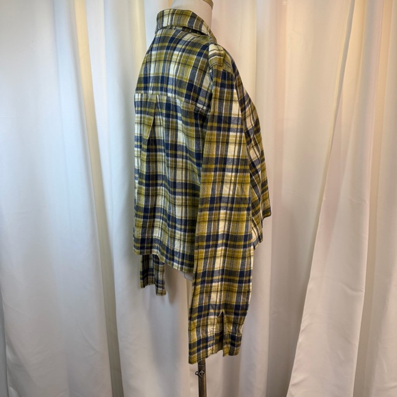 NWT Back Beat Co. ‘Plaid Boxy Cropped Shirt’ in “Gold Plaid” Size Large - Picture 13 of 16